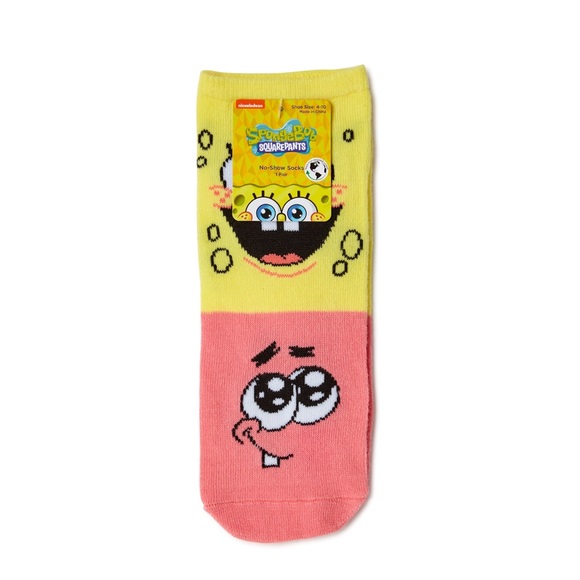 SpongeBob SquarePants Women's No Show Socks 1-Pack size 4-10 new Nickelodeon - Picture 2 of 6